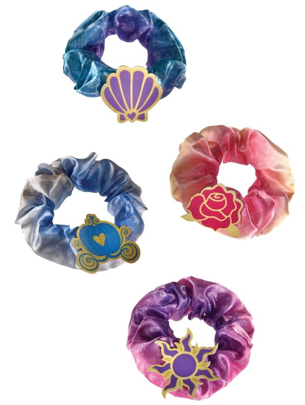 Disney Princess Pastel Scrunchie Set  Of 4 New In Package